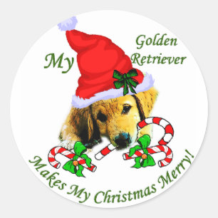 Golden Retriever Christmas Gifts Classic Round Sticker