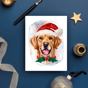 Golden Retriever Christmas Gifts For Dogs Lovers Holiday Postcard