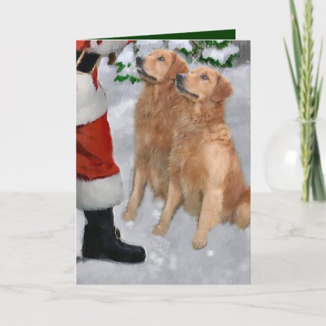 Golden Retriever Christmas Gifts Holiday Card (Front)