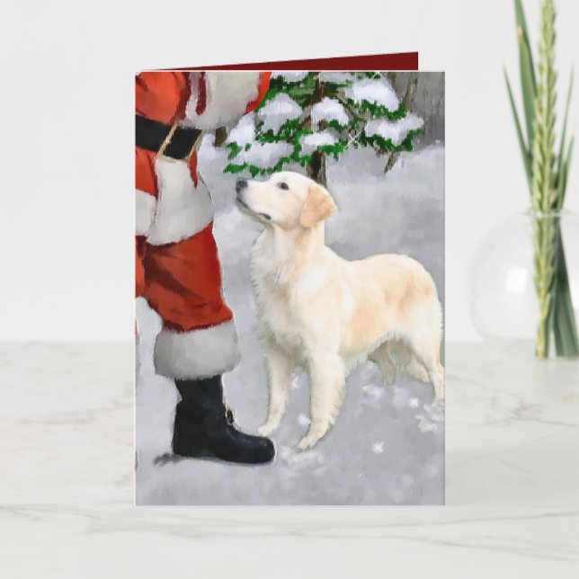 Golden Retriever Christmas Gifts Holiday Card (Front)