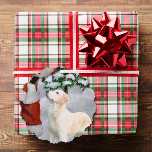 Golden Retriever Christmas Gifts Tree Decoration Card