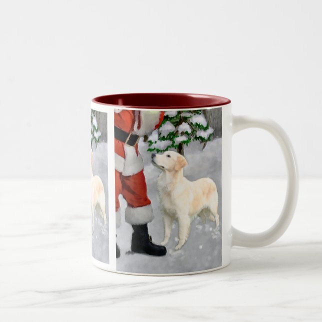 Golden Retriever Christmas Gifts Two-Tone Coffee Mug (Right)