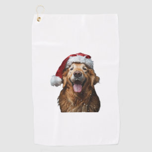 Golden Retriever Christmas  Golf Towel
