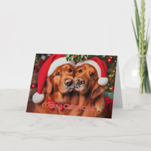 Golden Retriever Christmas Hug Card