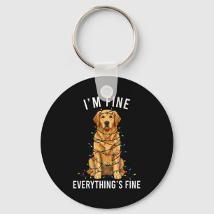 Golden Retriever Christmas I'm Fine Everything Is Key Ring