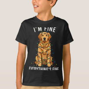Golden Retriever Christmas I'm Fine Everything Is  T-Shirt