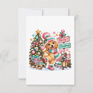 Golden Retriever Christmas Invitation