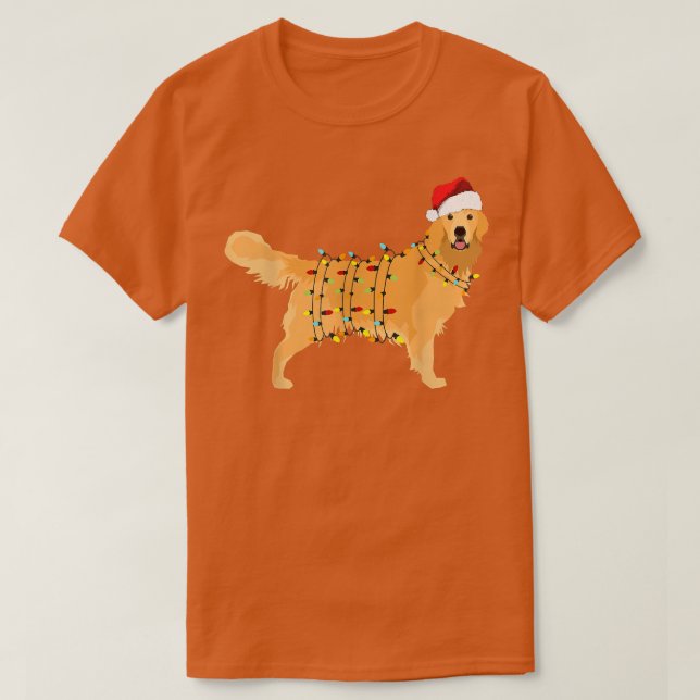 Golden Retriever Christmas Light Merry Xmas Dog Lo T-Shirt (Design Front)