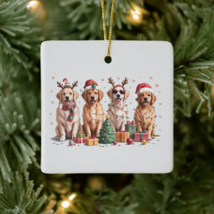 Golden Retriever Christmas Lover Dog Mum Xmas Ceramic Ornament