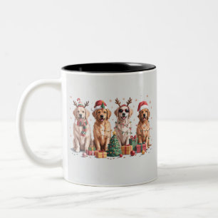 Golden Retriever Christmas Lover Dog Mum Xmas Two-Tone Coffee Mug