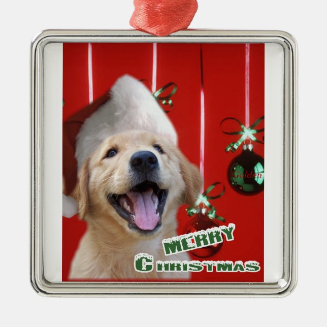 Golden Retriever Christmas Ornament (Front)