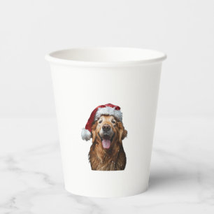 Golden Retriever Christmas  Paper Cups