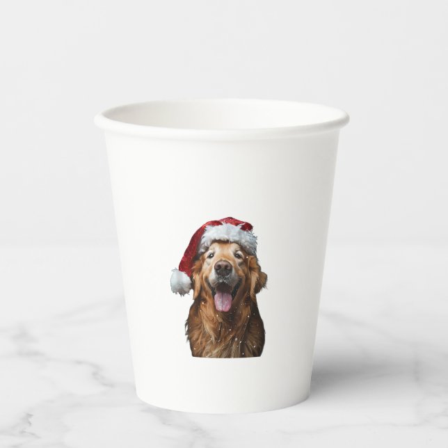Golden Retriever Christmas  Paper Cups (Front)