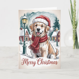 Golden Retriever Christmas personalized Card
