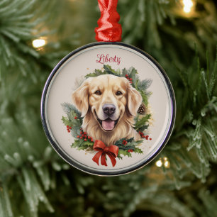 Golden Retriever Christmas Pet Memorial Dog Breed Metal Tree Decoration