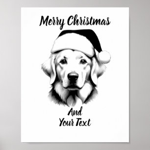 Golden Retriever Christmas Poster Instant Download