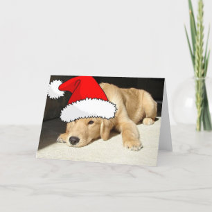 Golden Retriever Christmas Puppy Holiday Card