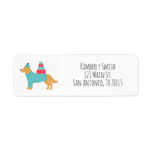Golden Retriever Christmas Return Address