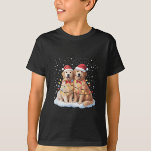 Golden Retriever Christmas Santa Hat Reindeer T-Shirt