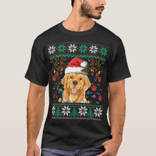 Golden Retriever Christmas Santa Reindeer Ugly Swe T-Shirt