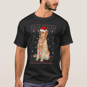 Golden retriever Christmas Sweater Tree Lights Dog