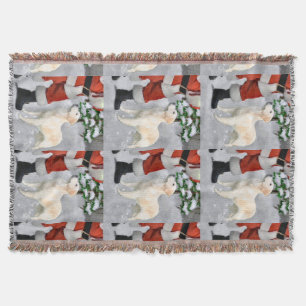 Golden Retriever Christmas Throw Blanket