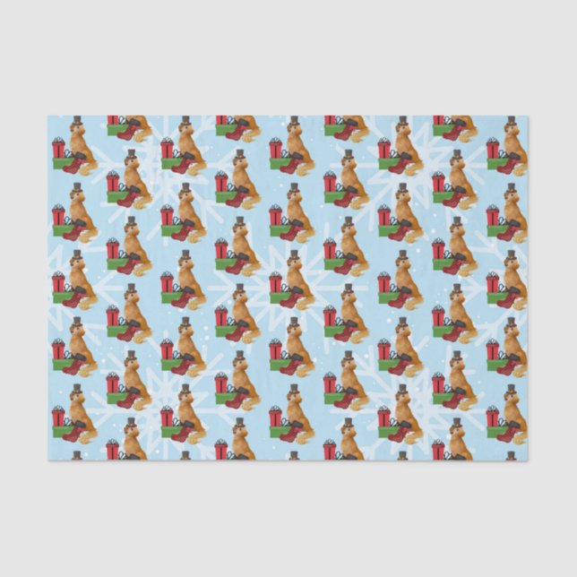 Golden Retriever Christmas  Tissue Paper (Front)