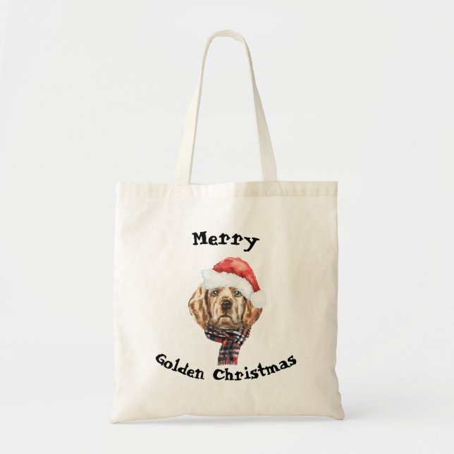 Golden Retriever Christmas Tote (Front)