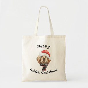 Golden Retriever Christmas Tote Bag