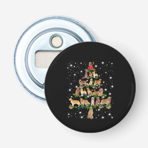 Golden Retriever Christmas Tree Covered By Flash Bottle Opener