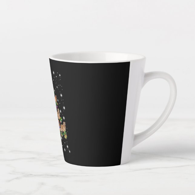 Golden Retriever Christmas Tree Covered By Flash Latte Mug (Right)