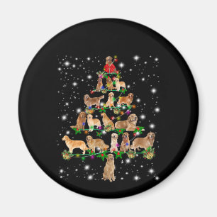 Golden Retriever Christmas Tree Covered By Flash Magnet