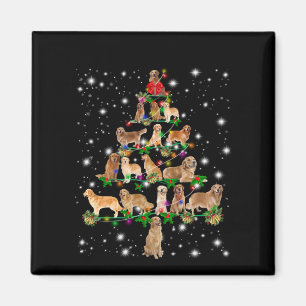 Golden Retriever Christmas Tree Covered By Flash Magnet