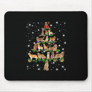 Golden Retriever Christmas Tree Covered By Flash Mouse Pad