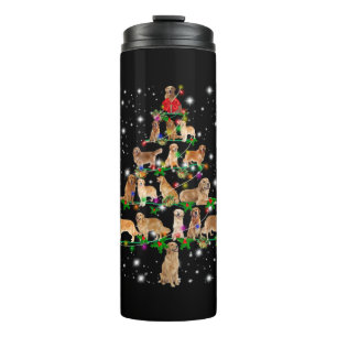 Golden Retriever Christmas Tree Covered By Flash Thermal Tumbler