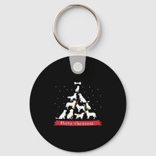 Golden Retriever Christmas Tree Key Ring