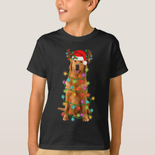 Golden Retriever Christmas Tree Lights Pajama Dog  T-Shirt