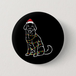 Golden Retriever Christmas Tree Lights X-mas Cute  6 Cm Round Badge