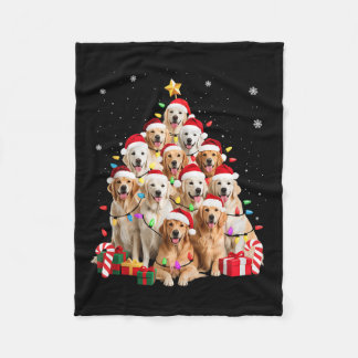 Golden Retriever Christmas Tree Ornament Decor Xma Fleece Blanket