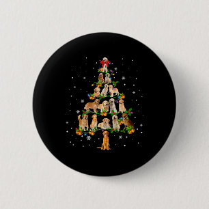 Golden Retriever Christmas Tree Santa Funny Dog Lo 6 Cm Round Badge