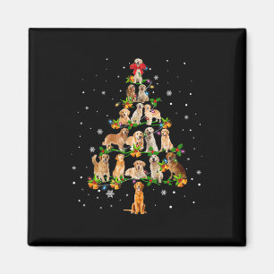 Golden Retriever Christmas Tree Santa Funny Dog Lo Magnet