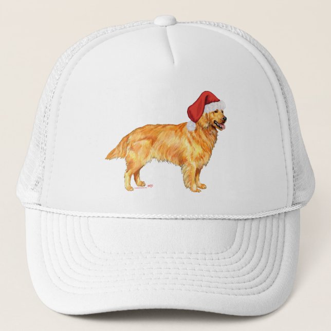 Golden Retriever Christmas Trucker Hat (Front)