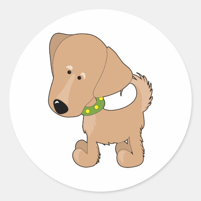 Golden Retriever Classic Round Sticker (Front)