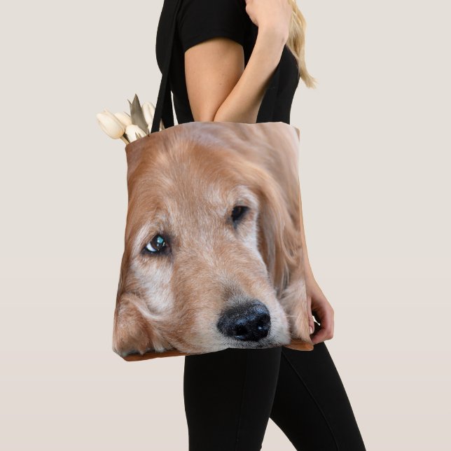 Golden Retriever Closeup  Tote Bag (Close Up)