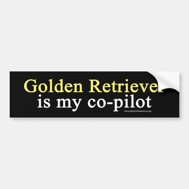 Golden Retriever Co-Pilot Bumper Sticker (Front)