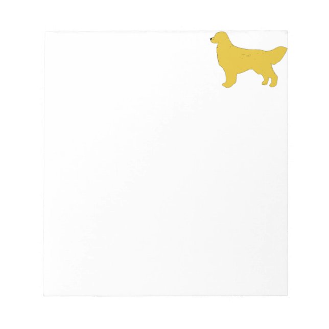 golden retriever colour silhouette notepad (Front)