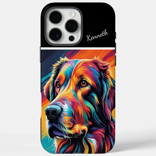 Golden Retriever Colourful Dog Portrait Case-Mate iPhone Case (Back)