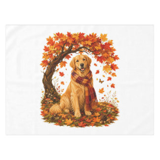 Golden Retriever Cosy Autumn Thanksgiving Tablecloth
