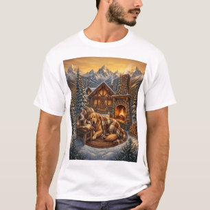 Golden Retriever Cosy Cabin T-Shirt