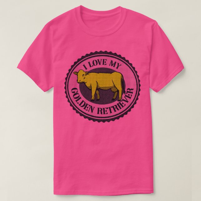 Golden Retriever Cow Funny Tshirt by Tobe Fonseca (Design Front)